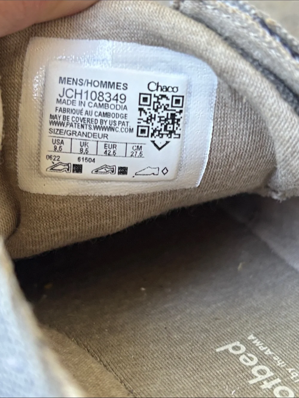 Chaco Gray Canvas Lace-Up Low-Top Sneakers